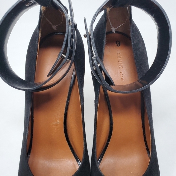 Celine Round Toe Ankle Strap High Heel Pumps - Picture 8 of 11